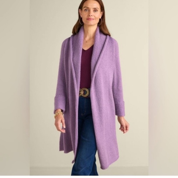 Sweaters - Soft Surroundings Purple Telluride Wool And Mohair Cardigan M